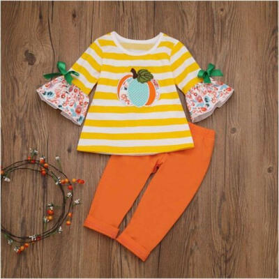 

Toddler Kids Baby Girls Outfits Clothes Cute T-shirt Tops Long Pants 2PCS Sets