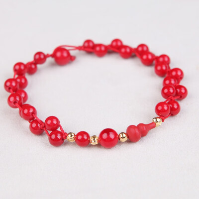 

Race ethnic chain gourd retro foot rope couple foot chain female red rope bracelet