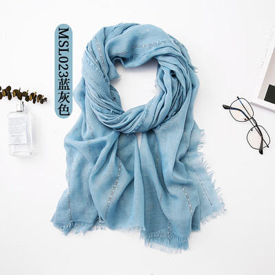 

New original single export plaid cotton&linen scarf sequins decorative scarves sunscreen shawl shawl wholesale MSL023