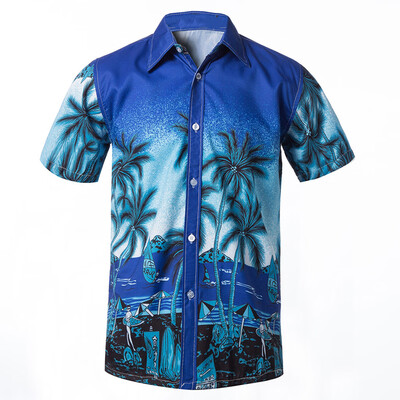 

Toponeto Spring&Summer Fashion Couple Personal Printed Short-sleeved Beach Tops