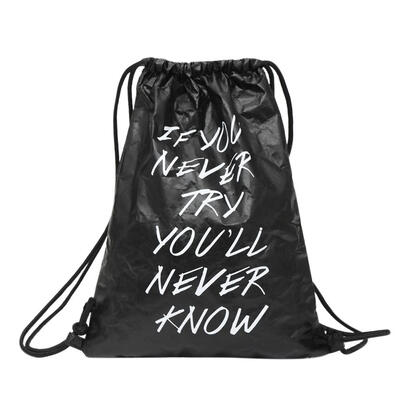 

Retro Women Kraft Drawstring Backpacks Letters Printed Casual Shoulder Bags