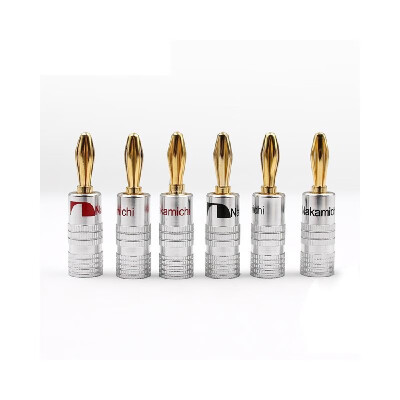 

12pcs Amp Speaker Banana Connectors Fine-quality Pure Copper Sound Box Gold Plug 4MM Sound Box Wire Connector No Welding