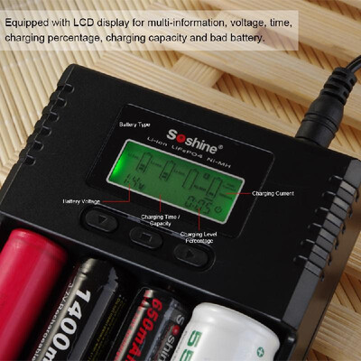 

Soshine Universal Intelligent Battery Charger 4 Slots LCD Display