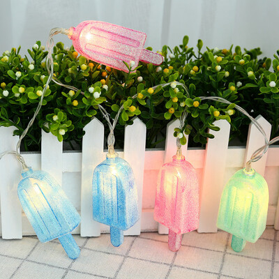 

〖Follure〗Colorful Ice Cream Popsicle10 LED Bulbs 16M String Light BBQ Patio Party Decor