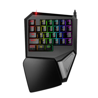 

Delux T9 Plus Single Hand USB Wired RGB Backlit Gaming Mechanical Keyboard