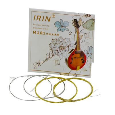 

IRIN M101 Full Set Mandolin Strings Bronze Wound Stainless Steel Silver & Gloden Color 010-034