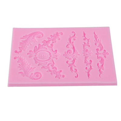 

Silicone Fondant Mold Curlicue Sculpted Flower Lace Mould Heat Resistant Cake Border Decoration