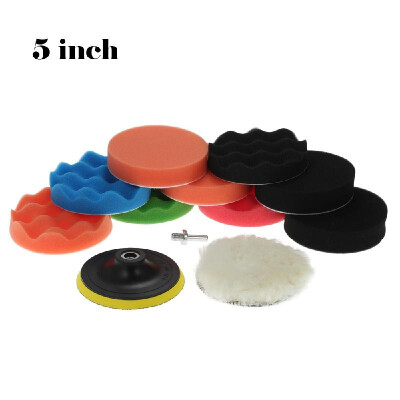 

11PCS Brand New 3" 80mm4" 100mm5" 125mm6" 150mm7" 180mm Car Polishing Pads Waxing Buffing Pad Sponge Kit Set for Car Polisher