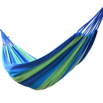 

Portable Hammock Outdoor Hammock Garden Sports Home Travel Camping Swing Canvas Stripe Hang Bed Hammock Red Blue 280 x 80cm