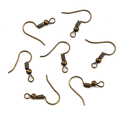 

Wholesale 100 Pcs Silver Earrings Hook Coil Ear Wires Bulk Jewelry Making DIY