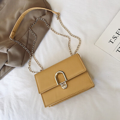 

High-end sense bag foreign simple minimalist chain lock female bag new 2019 fashion slung shoulder small square bag