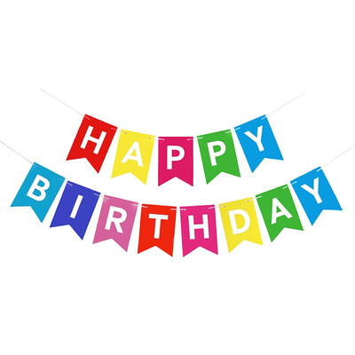 

FUNNYBUNNY Happy Birthday Banner Bronzing Letter Fishtail Bunting Lahua Party Flags Party Decorations Christmas Banner