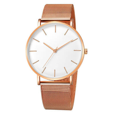 

2019 Men Women Minimalist Watch Mesh Band Stainless Steel Analog Quartz Wristwatch Lady Female Unisex Luxury Watches Relogio