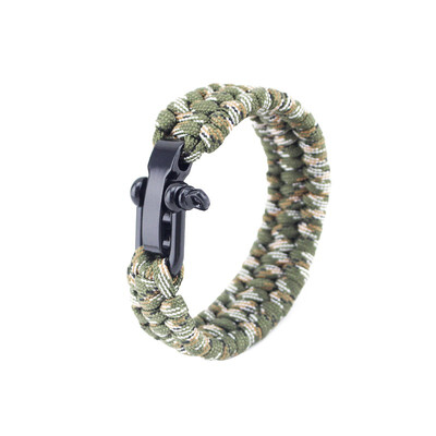 

New Outdoor Camping Hiking Rescue Paracord Bracelets Parachute Cord Men & Women Emergency Rope Black Survival Stainless Buckles
