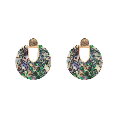 

Colorful Resin Acrylic Round Circle Dangle Earrings for Women Unique Design U Shape Statement Earrings Wedding Brincos Jewelry