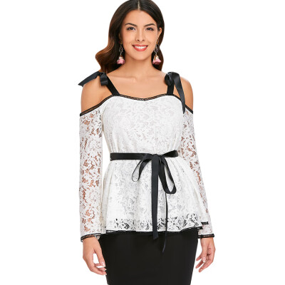 

Open Shoulder Lace Blouse