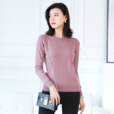 

QIANMUCHUN Womens round neck cashmere sweater Fashion Soft 5784