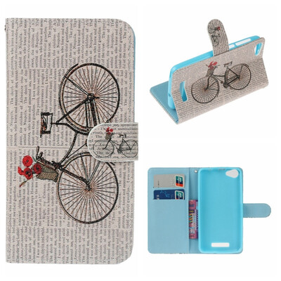 

MOONCASE Wiko Lenny3 Max Painted Pattern Leather Case - Bicycle
