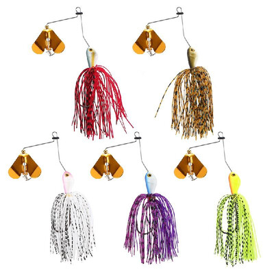 

5Pcs Fishing Spinner Baits Hard Lure Kits 20g 25g Spinnerbaits Jig Lure with Barbed Hook for Saltwater Freshwater