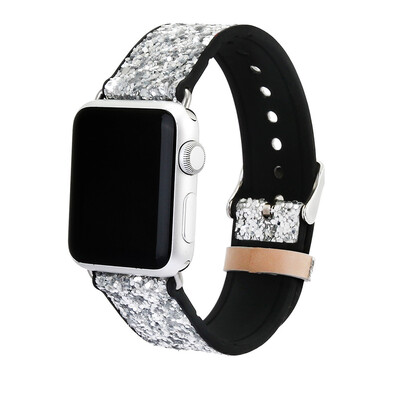 

〖Follure〗Bling Glitter Leather Wrist Replacement Strap Watch Band For Apple iwatch 4 40mm