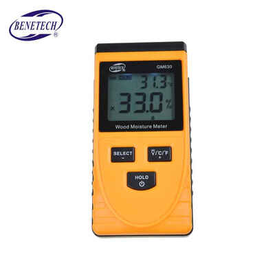 

GM630 Inductive Wood Moisture Tester Digital LCD Display Induction Timber Moisture Meter Temperature Tester