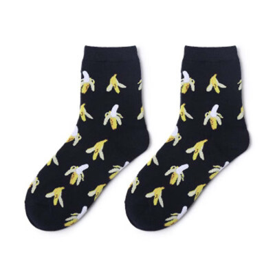 

Cotton fashion homewear casual soft women girls home hot sales cute High-Top Cartoon Fruit Printed Socks