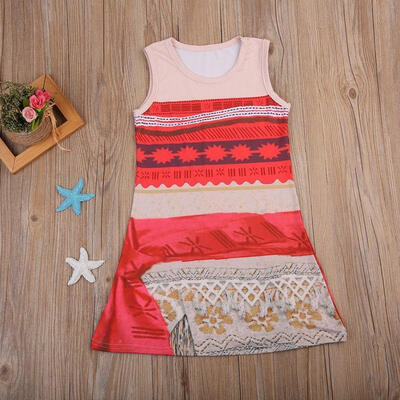 

Moana Girls kids Costume Clothes Princess Sleeveless Party Cosplay Dress 2-7Y