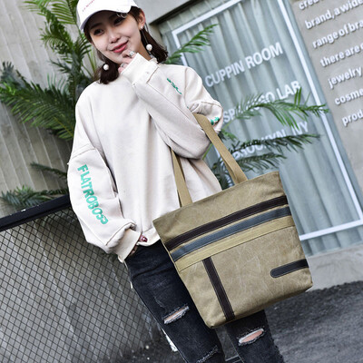 

Tailored Fashion Ladies Canvas Solid Color Outdoor Large Capacity Shoulder Bag Handbag