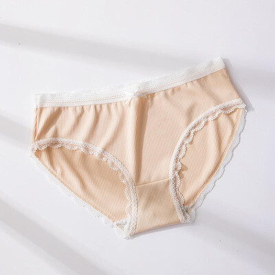 

Sexy Women Lace Edge Panties Underwear Soft Briefs Underpants Ultra-Thin Breathable Low Rise Seamless Ice Silk Lingerie