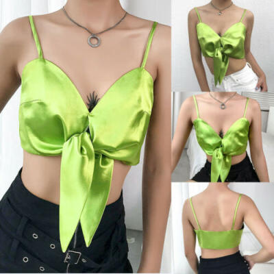 

Womens Sexy V Neck Short Crop Tops Cami Vest Camisole Blouse Shirt New