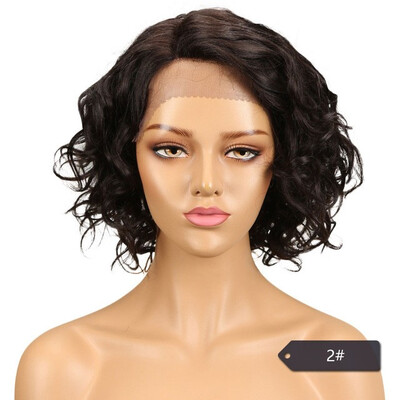 

Noble Brazilian Human Hair Wigs For Black Women Curly Human Hair Wig Remy Hair Extension Wigs Color Brown Red 99J Free Ship