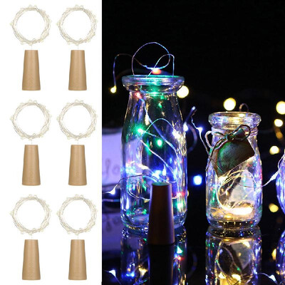 

String Lights Bottle Stopper Atmosphere Lamp 2Meters 20 LED Copper Wire Fairy White Twistable String Light