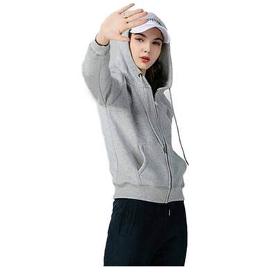 

Spring&autumn womens new sports pure color casual cardigan zipper thin sweater womens Hoodie