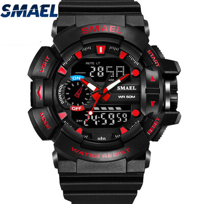 

Mens Stylish Sports Multi-function Electronic Waterproof Watch Dual Display Wristwatches