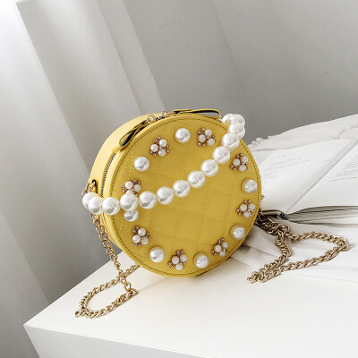 

Small fragrance rhombic chain bag female 2019 new wave Korean version of the wild single shoulder slung fashion portable small round bag