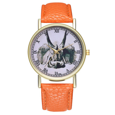 

Animals Wildlife Protection Quartz Womens Watch Clock Leather Lovers Watches Student Math Clock reloj Moment saat erkekler