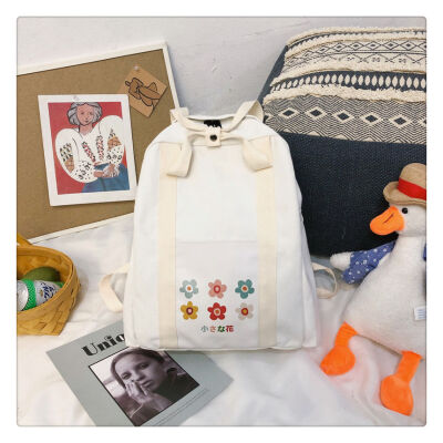 

Schoolbag female Korean Harajuku ulzzang high school junior high school students ins wind bf small fresh canvas backpack