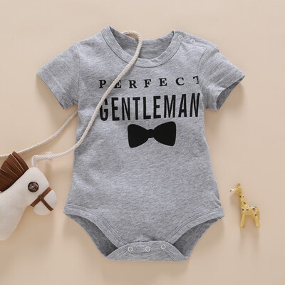 

Newborn Toddler Baby Boy Girl Short Sleeve Letter Print Romper Bodysuit Clothes
