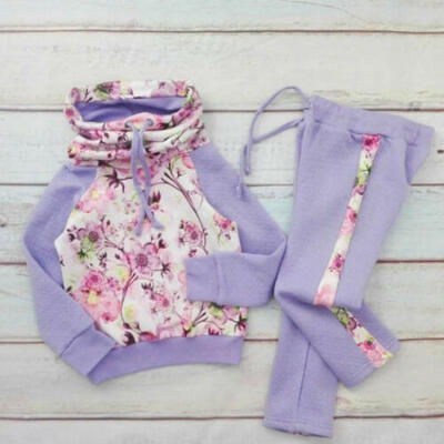 

US Cute Toddler Kids Baby Girl Flower Top Sweatshirt Pants Outfits Clothes 2-7T