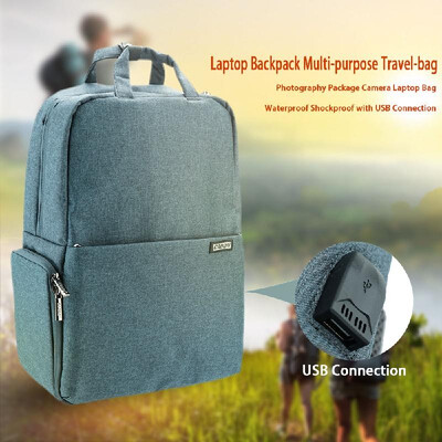 

Laptop Backpack Multi-purpose Travel-bag Photography Package Camera Laptop Bag Waterproof Shockproof with USB Connection