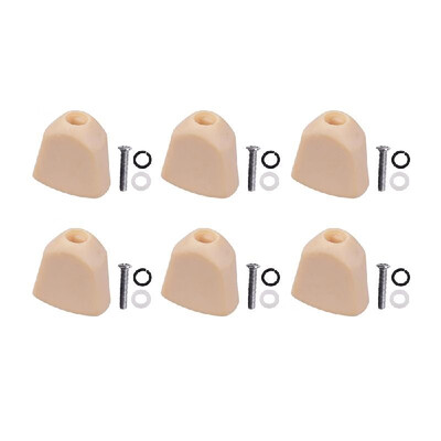 

6PCS Tuning Peg Caps Polished Tuner Key Button Cap String Knob Handle with Screws Washer Parts for Acoustic&Electric Guitars Y