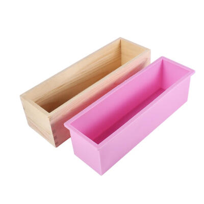 

Rectangle Silicone Liner Soap Mould Wooden Box DIY Making Tool Bake Cake Bread Toast MoldSoap Mold Silicone Soap Mold