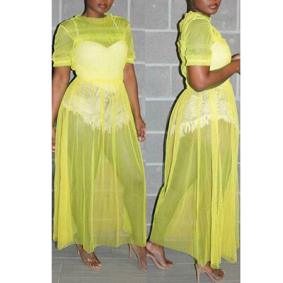 

Women Mesh Long Maxi Dress Evening Cocktail Party Cover Up Beach Sundress Swim