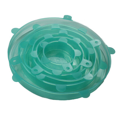 

6Pcs Silicone Stretch Suction Lid Fruit Vegetable Fresh-keeping Bowl Film Cover