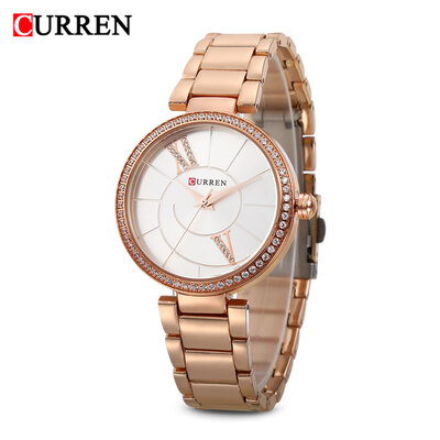 

Curren 9014 Women Quartz Watch Crystal Ultra-thin Dial Female Wristwatch