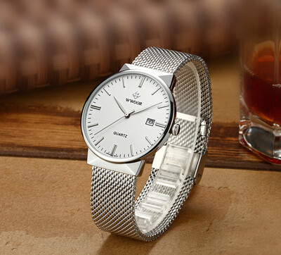 

WWOOR grip love explosion mens mesh belt quartz watch calendar waterproof mens watch