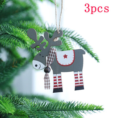 

Gobestart Christmas Wooden Elk Small Pendant Christmas Tree Hanging Pendant 3 Packs