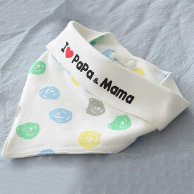 

2Pcs Infant Baby LOVE PAPA MAMA Bandana Bibs Baby Feed Saliva Triangle Towel