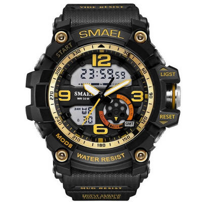 

SMAEL Analog-Digital Watch Men Sports 50M Professional Waterproof Quartz Large Dial Hours Military Wristwatches