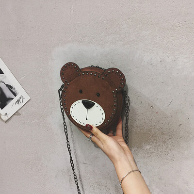 

Korea ins super fire cute bear ancient sense Messenger bag 2019 new girl chic soft sister shoulder bag